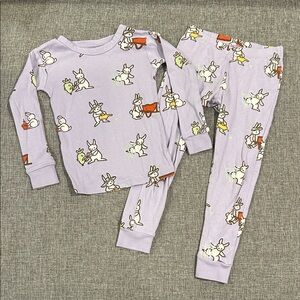 Monica and Andy lavender bunny pajama set, perfect for spring and Easter, 4T
